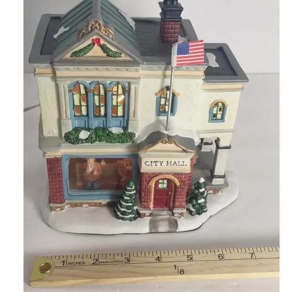 Norman Rockwell Collection Saturday Evening Post City Hall Xmas Lit House - Picture 6 of 7